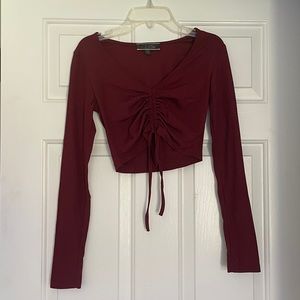 Maroon Sinch Crop Long sleeve